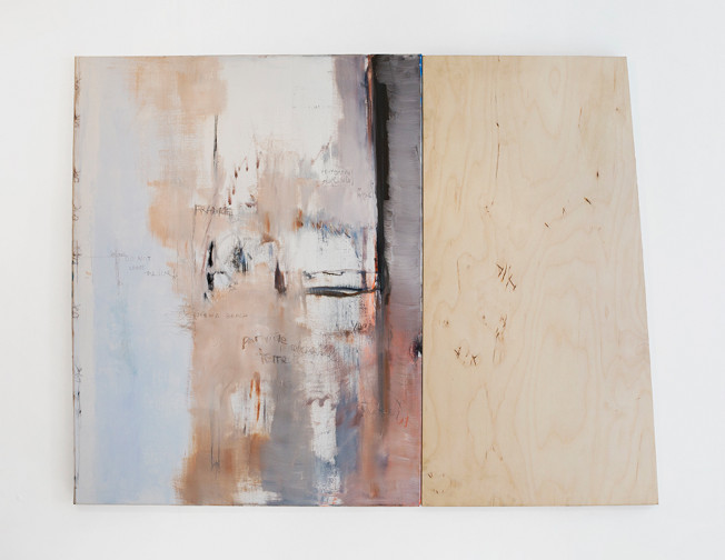 Omaha Beach – Access restricted Oil on canvas and plywood board, Painting: 90 x 70 cm, Board: 90 x 50cm