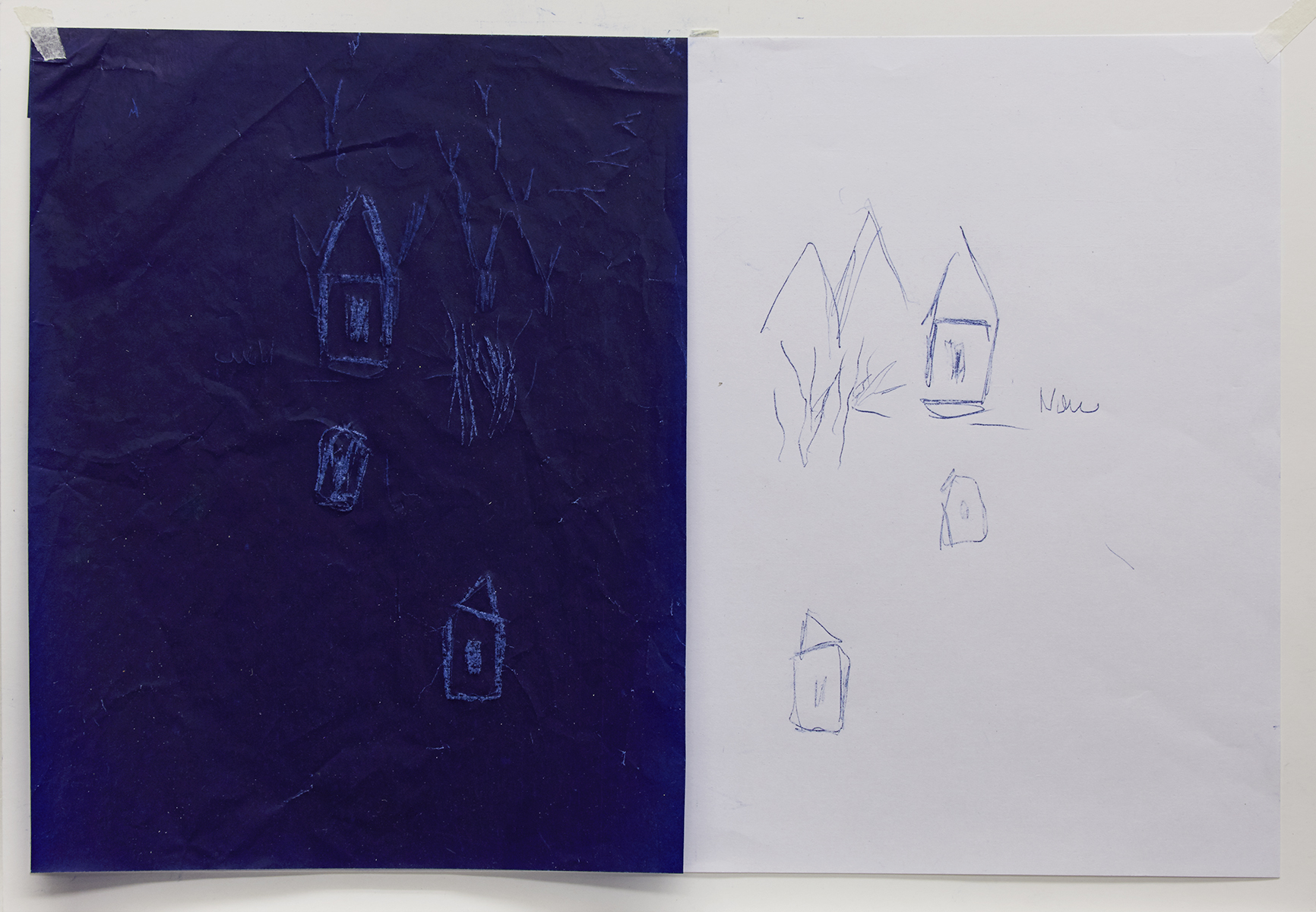 Carbon paper and pencil on paper, 29, 7 x 42 cm, August 2015
