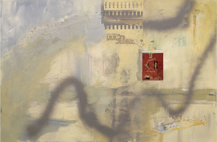 Hommage à Simon Stone, 2022 Mixed media, une impression papier d’un tableau de Simon Stone 60 x 90 cm J’ai pensé à Venise, au fleuve qui traverse la ville, à l’eau et la lumière en mouvement, j’allais partir à la Biennale. Et c’est en peignant qu’une image est revenue à moi; un tableau de Simon Stone dont j’avais gardé une impression dans un tiroir. J’ai contacté le peintre Sud Africain pour lui demander l’autorisation d’utiliser l’image. Il était honoré. L’art a ses façons de créer des connections inattendues et ouvre ainsi de nouvelles portes sur le monde.